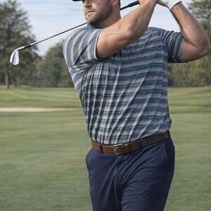 Nike Golf Dri‑FIT Tour Performance Polo Shirt XL Blue Stripe